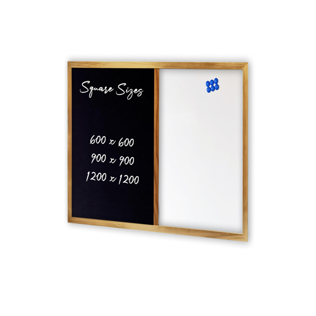 COMBIBOARD | Whiteboard + Chalkboard | Wood Frame image 1